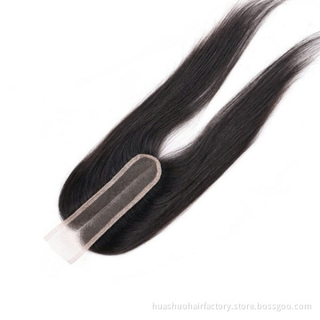 Single Donor Brazilian Kim K Closure Straight Remy Virgin 2 X 6 2*6 Human Hair Middle Part Lace Front Closure